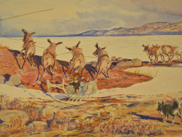 Поздняя осень. Перекочевка саамской семьи. Автор: Бартольд С.Ф.