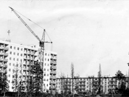 Ревда. Строительство первых 9-этажных домов в Ревде на улице Нефедова. 1977 г.