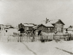 Избы в с.Ловозеро. Апрель 1962 года